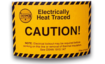 Caution: Electrical heat tracing