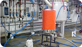 Chemically resistant heating jacket on process vessel